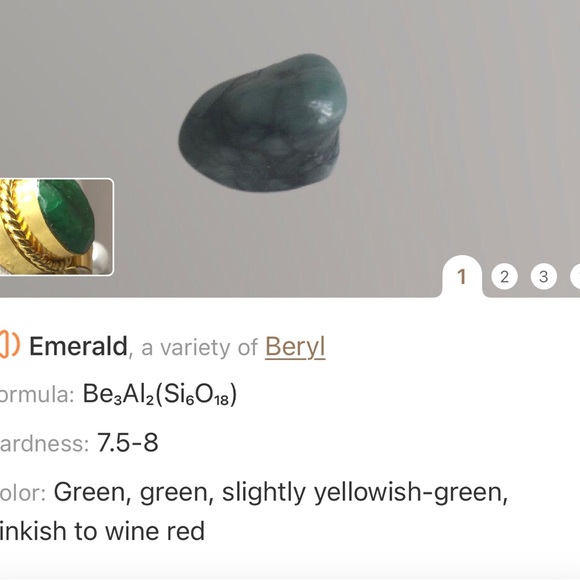 Handcrafted filigree teardrop Czech Pearl genuine emerald stone clasp necklace - Picture 11 of 11